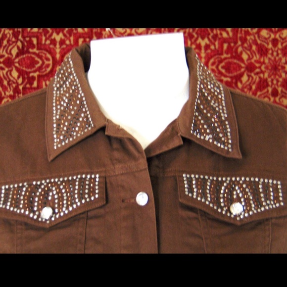 LH SPORT brown cotton long sleeve jacket M✨ - Picture 2 of 7